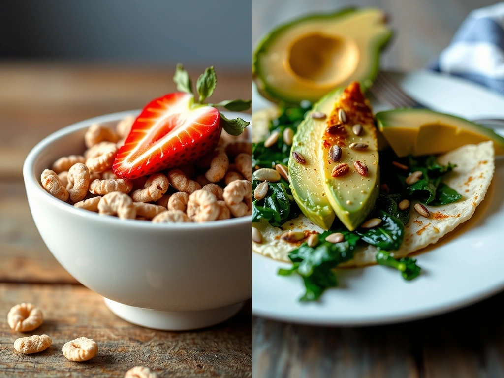 Comparaison visuelle petit-déjeuner